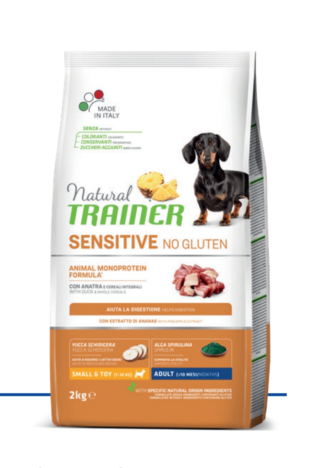 Trainer Sensitive No Gluten Adult (>10 mesi)  con Anatra e Cereali Integrali 2kg