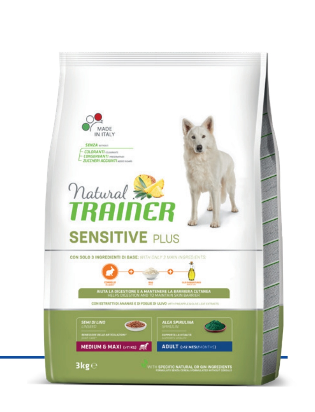 Trainer Sensitive Plus Adult (>12 mesi) con Coniglio - Riso - Olio 3kg