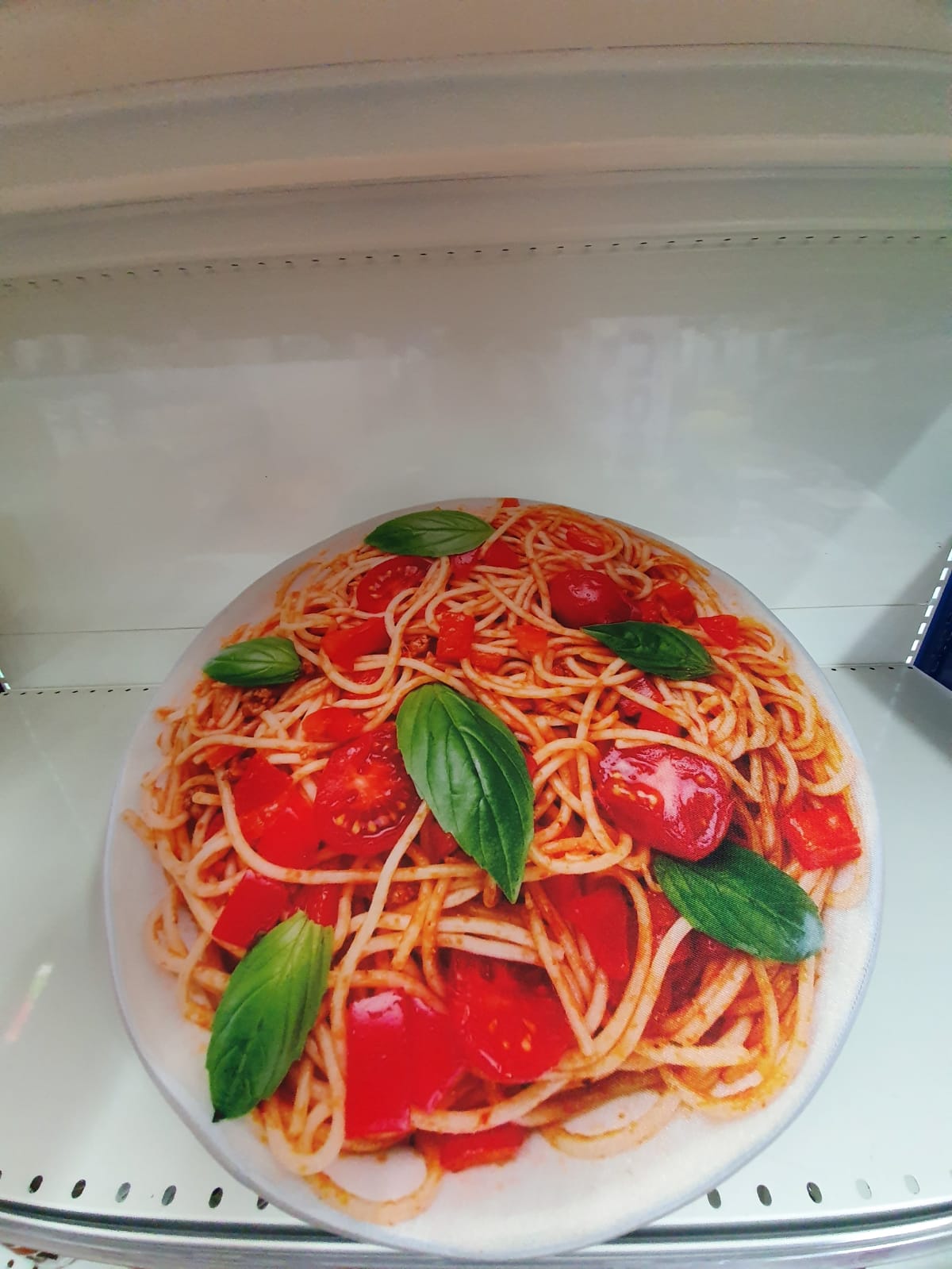 materassino in tela rotondo spaghetti al pomodoro  50x7cm