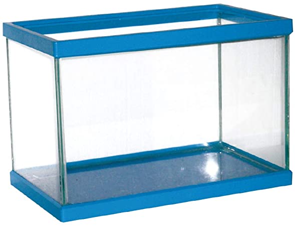 vasca in vetro  cornice blu 50,5x25,5x30, 36cm