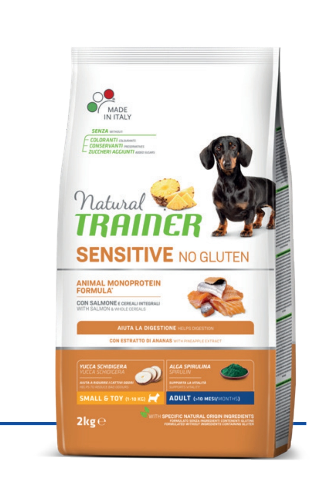 Trainer Sensitive No Gluten Adult (>10 mesi)  con Salmone e Cereali Integrali 2kg