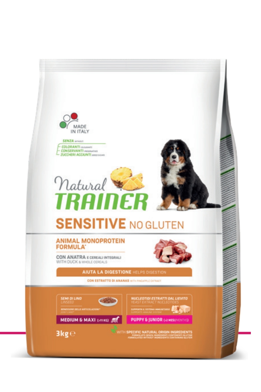 Trainer Sensitive No Gluten Puppy & Junior (>2 mesi) con Anatra e Cereali Integrali 3kg