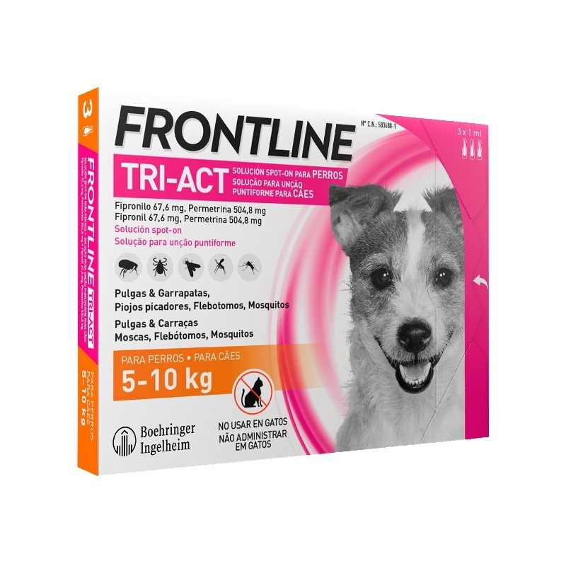frontline tri-act 5-10kg 3 pipette